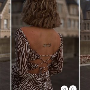 12th Tribe Brown and White Mini Dress